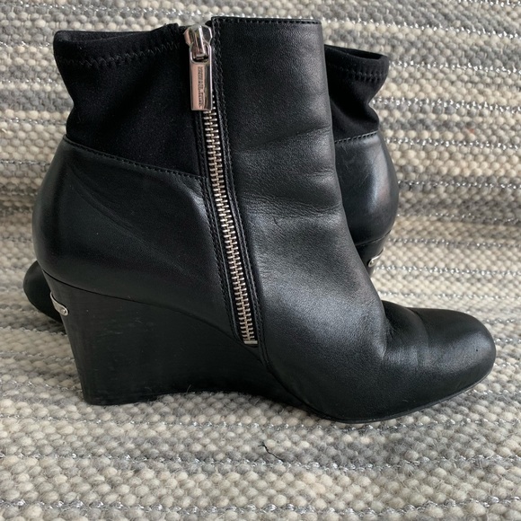 MICHAEL Michael Kors Shoes - ✨MICHAEL KORS BLACK WEDGE LEATHER BOOTS✨
